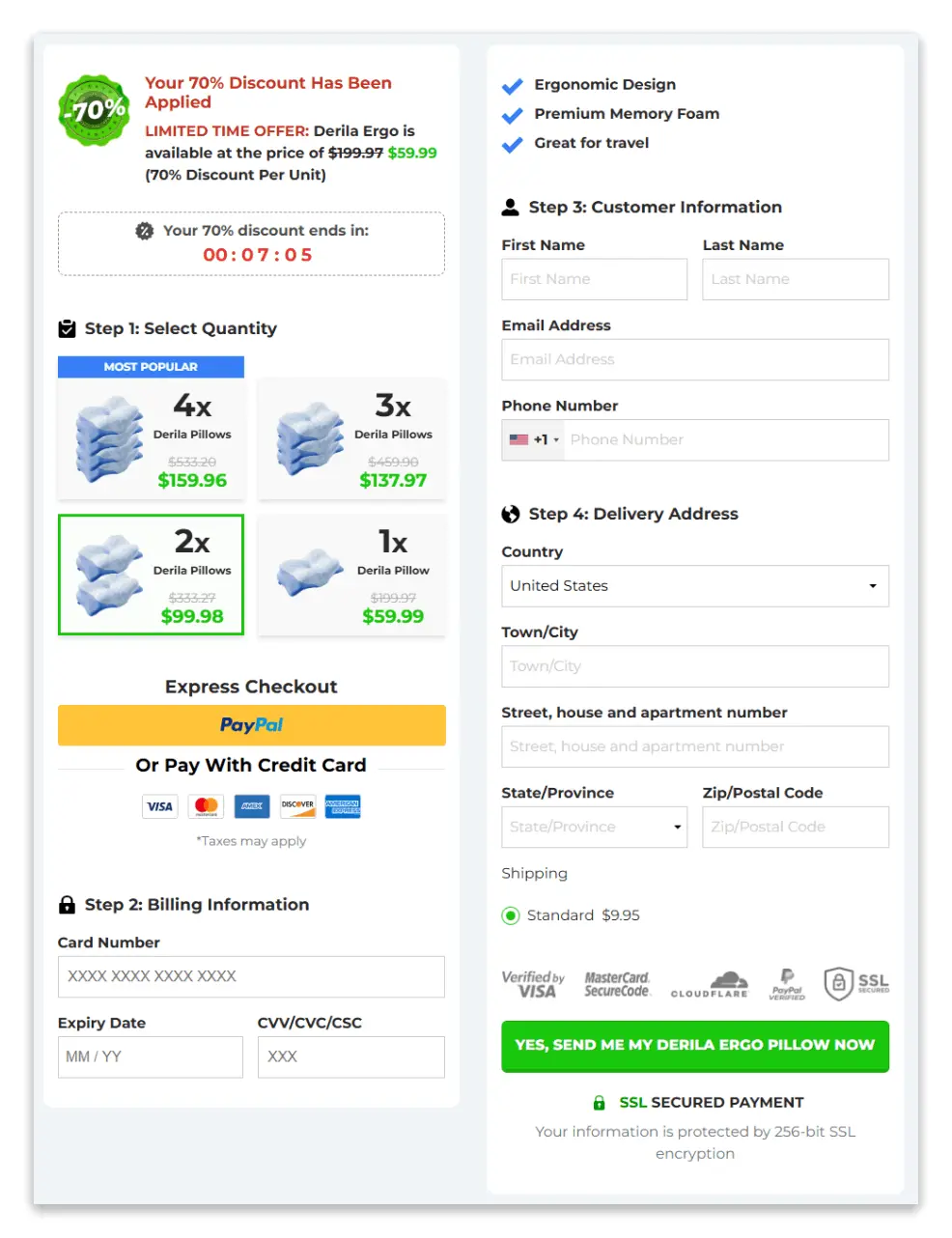 Derila Ergo Pillow-Secure-Checkout